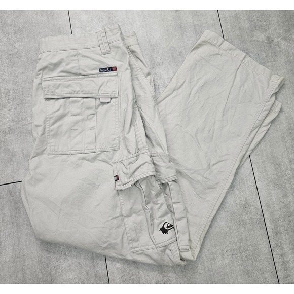 Quiksilver Other - Quiksilver Mens Khaki Cargo Pants Tan Cotton Straight Leg Size 38x33 X105463